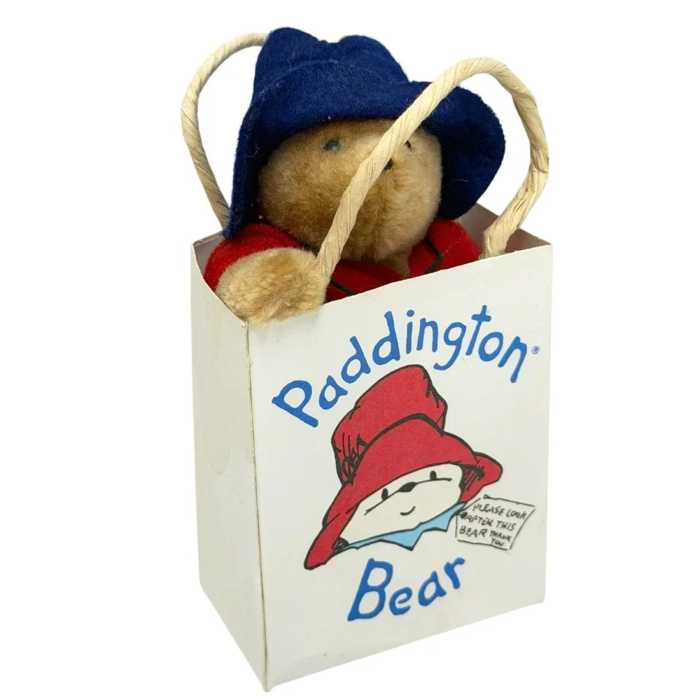 Vintage 1986 Paddington Bear Eden Toys Miniature Plush Toy in Bag Korea 5